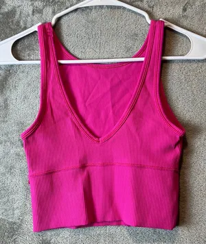 Lululemon Power Pivot Ribbed Tank Top Sonic Pink Size‎ 2 thumbnail 1