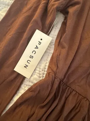 PacSun Brown Long Sleeve Top Cropped Ruffle thumbnail 3