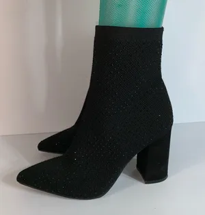 Altar'd State Sylvana black knit rhinestone booties size 8.5M thumbnail 4