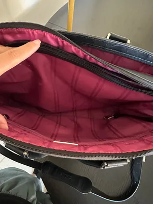 Vintage TUMI Black Nylon & Leather Structured Tote / Business Bag – Pink Lining – Shoulder Strap thumbnail 11