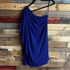 Badgley Mischka Mark & James Blue One Shoulder Dress‎ Size Small thumbnail 2