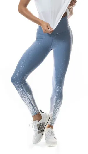 Beyond Yoga Alloy Ombre High Waisted Midi Legging Size Large Serene Blue Sparkle thumbnail 1