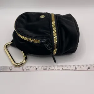 Lululemon Black Velour Nano Backpack Bag Charm with Golden accents thumbnail 9