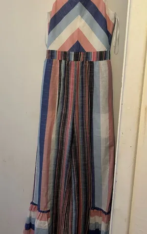 Striped Multicolor Romper Blue thumbnail 1