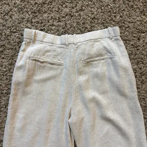 Abercrombie & Fitch High Rise Tailored Palazzo Pants in Beige Size 27/4 Short thumbnail 5