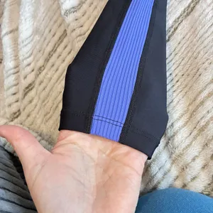 Peloton Black & Purple Ribbed High-Waist Workout Leggings – Size L EUC thumbnail 5