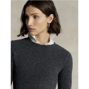 Polo Ralph Lauren Dress Womens Gray Boucle Wool Blend Knit Sheath Long Sleeve thumbnail 3