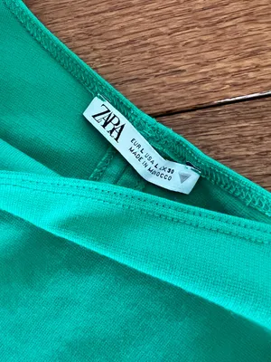 Zara Green Square-Neck Midi Bodycon Tank Dress New Without Tags thumbnail 3