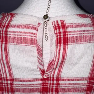 Entro NWT Boutique Red and White Plaid Dress with Lace Detail thumbnail 11