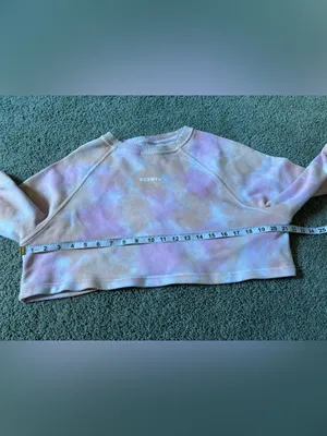 Sarah’s Day X White Fox Active Tie Dye Cropped Long Sleeve Sweatshirt Size M thumbnail 6