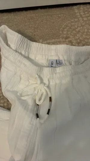 Beach guaze white pants Size L thumbnail 2