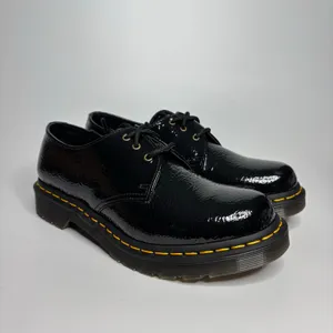 Dr. Martens 1461 Women's Leather Oxford Shoes in Black Distressed Patent thumbnail 5