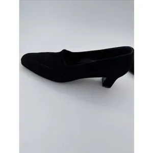Salvatore Ferragamo Women's Vintage Black Suede Pumps Heels Sz 9.5 70's 80's thumbnail 5