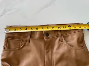 Abercrombie & Fitch Vegan Leather 90's High Rise Curve Love Pants Women's Sz thumbnail 8