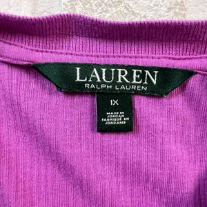 Lauren‎ Ralph Lauren Top Womens 1X Purple 1/4 Zip Pullover Ribbed Knit Cotton thumbnail 10