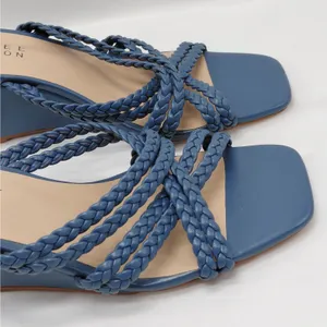Journee Collection Baylen Wedge Sandals Women's 7.5 Blue Slip On Casual Shoes thumbnail 5