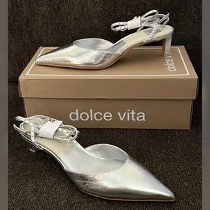 Dolce Vita Loklyn Studded Heels Silver Color Women’s Size- 8.5 thumbnail 1