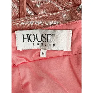 House of CB Ciara Dress Medium Pink Metallic Ruched Bodycon Mini Party Cocktail thumbnail 12