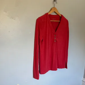 LOFT Women's Long-Sleeve Top Size M Red thumbnail 2