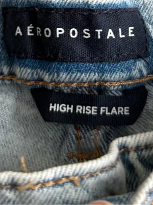 Aéropostale Women’s 2S High Rise Flare Jeans Light Wash Distressed Ripped Y2K thumbnail 6