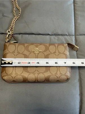 Coach Signature Large Wristlet With Chain CS652 Khaki/Saddle thumbnail 3