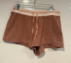 Cozy Mauve American Eagle‎ Terry Cloth Lounge Shorts with Pink Trim thumbnail 1