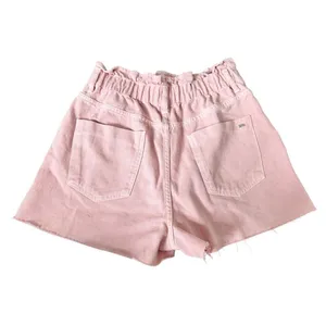 Zara Denim Shorts‎ Size 6US Pink Cutoff Elastic Waistline High Waist thumbnail 2