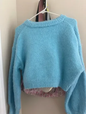 Teal ZARA Sweater Cropped thumbnail 2