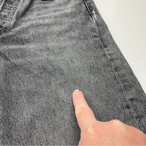 Agolde 90’s Crop Faded Black Trip Dark Grey Gray High Rise‎ Loose 24 Denim Jean thumbnail 8