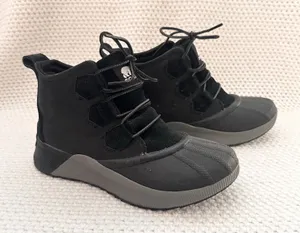 Sorel Black Gray Out 'N About III Classic Waterproof Ankle Boot NWOB 7.5 NL4431 thumbnail 1