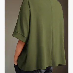 Olive Green Classic Women's oversized Top large thumbnail 2