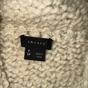Theory PT (xs Tall) Cream Chunky‎ Cowl Neck Alpaca Wool Sweater CP thumbnail 3