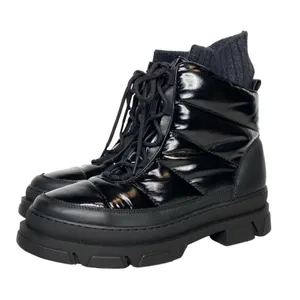 Sam Edelman Boots‎ Size 7.5 Black Lug Sole Tabitha Lace Up Round Toe Winter Boot thumbnail 1