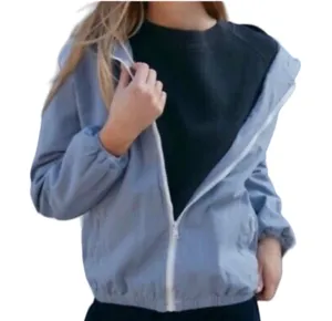 Brandy Melville John Galt Krissy Blue Windbreaker Jacket Hood S M L Lightweight thumbnail 3