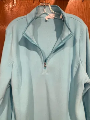 Lane Bryant Light Blue Quarter-Zip Fleece Pullover thumbnail 4