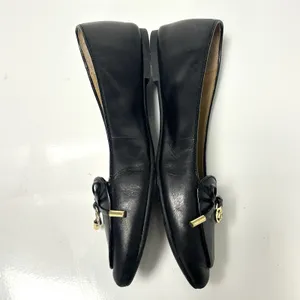 Michael Kors Loafers Flats Black Leather Shoes Gold Bow Tassel Women’s Size 5.5 thumbnail 4