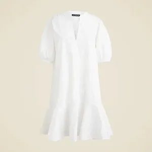 NWT!! J. CREW Delilah Dress Cotton‎ Poplin Solid White Mini Ruffle Small Tall ST thumbnail 11