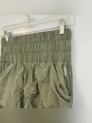 Free People Movement On the Way Home Herbalicious Green Elastic Joggers Size XS thumbnail 7