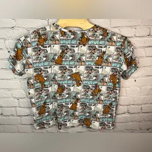 Scooby Doo Blue White Comic Strip Graphic T‎ shirt Juniors Sz XXL Cartoon Retro thumbnail 2