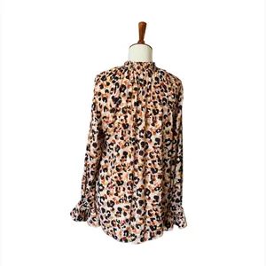 Democracy Cheetah Print‎ Blouse Top Size Medium Black Tan New thumbnail 7