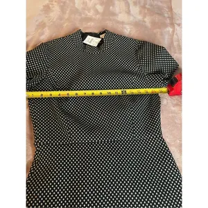 NWT JCrew Mock Neck Jacquered Sheath Dress Black/ Metallic Gold Short Sleeve Siz thumbnail 6