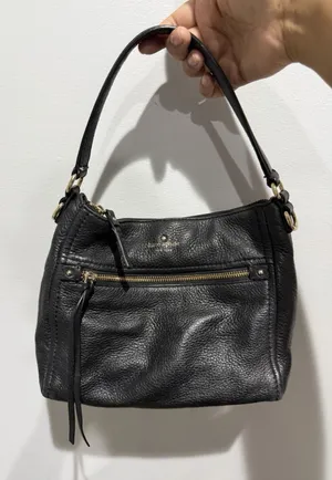 Kate Spade Michaela Chester Street Shoulder Bag Black Pebbled Leather Tassel M thumbnail 1