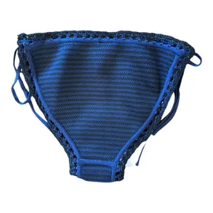 Solid & Striped Clara Bikini Bottom Women Small Blue Knit Crochet Tie Side NWT thumbnail 3