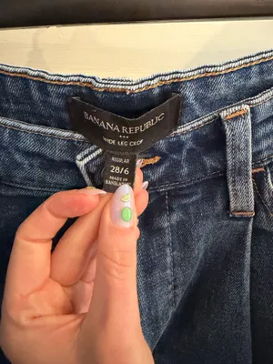 Banana Republic Jeans Womens Medium Wash Blue Hi Rise Wide Leg Crop Cuffed thumbnail 4