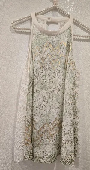Miss Me White Tank Top Embellished With Rhinestones L thumbnail 1