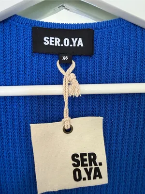 SER.O.YA Royal Blue Maxi Belted Knit Cardigan XS NWT thumbnail 7