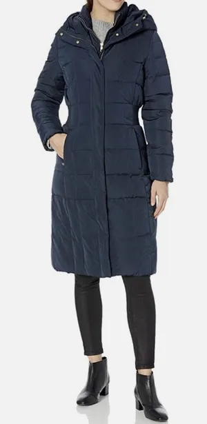 Cole Haan Signature Down Puffer Coat with Bib Size Small Blue, Retail $249 thumbnail 1