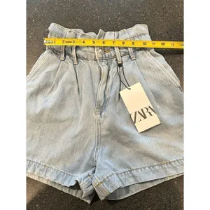 Zara Paperbag High waist Jean Shorts size XS thumbnail 9