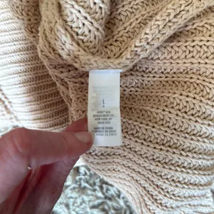 Aerie Oversized Tan Cotton V Neck Sweater Size Large thumbnail 7