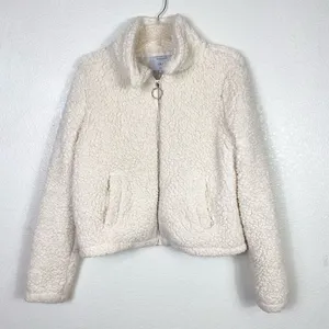Iris Ivory Faux Fur Teddy Zip Up Jacket thumbnail 1